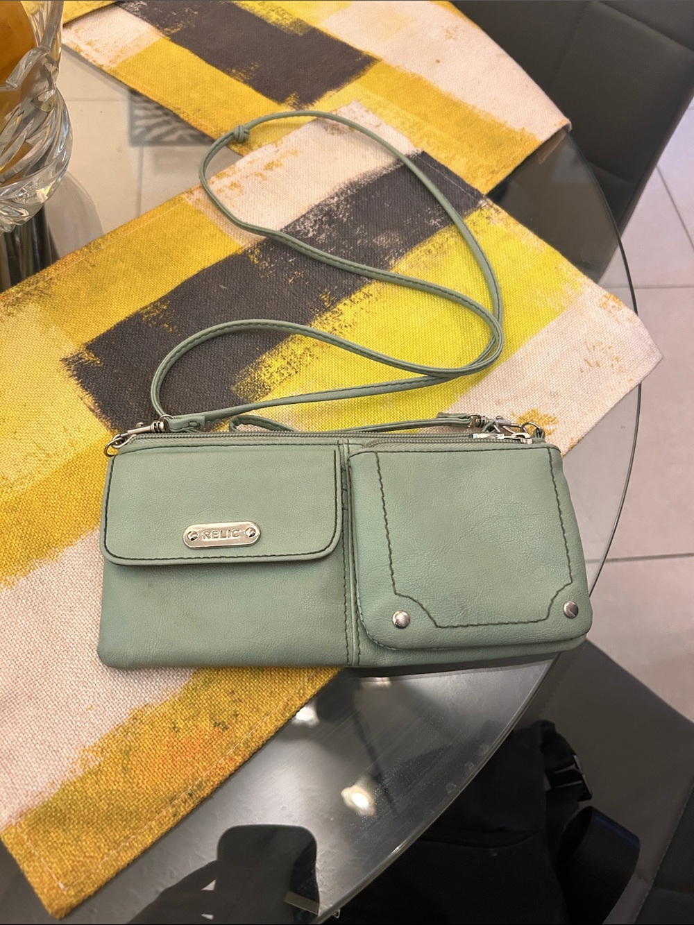 Relic Sage Green Crossbody Wallet